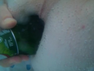 Horny in Jacuzzi - Beer Bottle in Ass