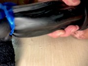 Preview 6 of The vibrating rubber tube sucked all the sperm out of the cock! 60FPS