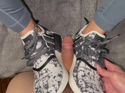 Preview 5 of Christmas gift = Adidas shoejob! Fuck my shoes and cum all over them (OnlyFans link in bio!)