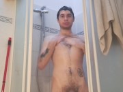 Preview 5 of Maracujand shows himself naked while taking a hot shower, soaping up his cock