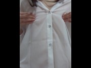 Preview 6 of virgin japanese girl nipple masturbation, beautiful nipples visible through the shirt
