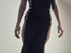 beautiful girl dancing in front of the camera