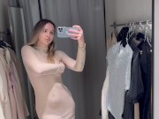 Preview 3 of See through Transparent Sexy dress TRY on Haul