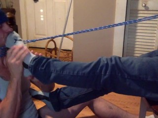 Humiliated and Degraded! made to Worship his Feet and Suck his Cock!