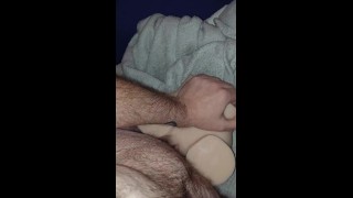 Pounding my toy while watching porn. Wish I had some wet pussy to destroy