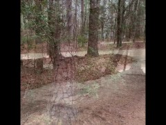 Milf Christina flashing tits, ass and blow job in public, almost getting caught