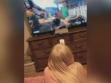 blonde gamergirl girl gets fucked while playing COD!