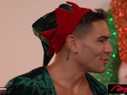 Preview 2 of FalconStudios - Santa's Dirty Little Slut Jock Elves Are Spitroasting Hard