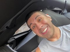 Horny semi post workout in car show! Mandouncut