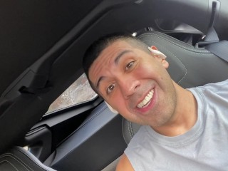 Horny Semi Post Workout in Car Show! Mandouncut