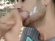 Preview 2 of Taking friend´s cum on unshaved face - facial cum