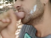 Preview 3 of Taking friend´s cum on unshaved face - facial cum