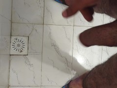 Peeing and masturbating huge cumload