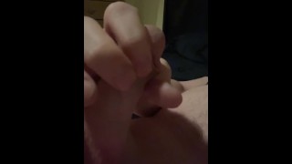 Stroking my hard cock in slo motion