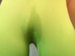 Horny Squirting Ebony Wet Yoga Pants Cameltoe Close Up Orgasm