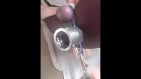 I use Weights to test his testicles strength and to show thanks for the cum that they make