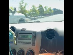 Teasing baby girl until she pulls over to suck my dick