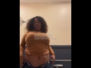 Preview 6 of Nerdy BBW with Huge Tits Out to dinner and got horny public play