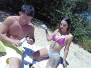 Preview 4 of Hardcore picnic for young Colombian Melania Dark and her boyfriend Yeri