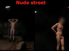 Naked on street in village at night. Nude Young Tobi Exhibitionist Tobi00815