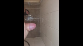 cummed powerfully in the shower