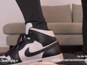 Preview 2 of Cum over my Jordan Panda sneakers - Cumshot- Full video on my Onlyfans