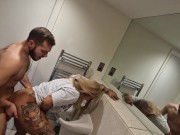 Preview 3 of Tabbyanne sexy gym milf whore fucked hard in toilets creampie