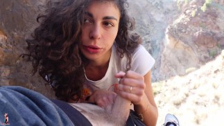 My girlfriend gets big cock in the Canyon