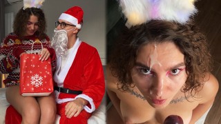 The Best Gift For The New Year Is Sex With Santa Claus And Magic Facial