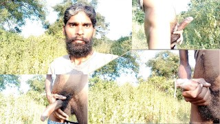 Baardmannen Rajesh Playboy 993 masturberen buiten in de jungle, openbaar en klaarkomen enorme spermalading