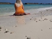 Preview 2 of Public Beach moments 2023 Masturbation Squirting Orgasm