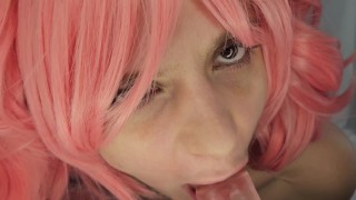 Kawaii girl sucks in cosplay and swallows hot cum deep throat