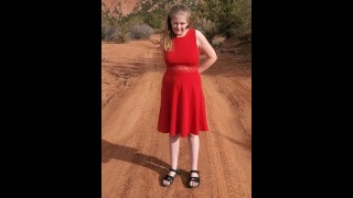 Pissy Red Dress And Nude