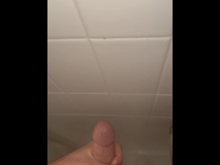 Big White Cock Explodes in the Shower