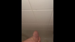 Big white cock explodes in the shower