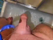 Preview 3 of GUY FUCKS A RUBBER PUSSY IN THE SHOWER CABIN/CUM MOAN