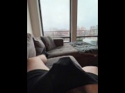 Preview 2 of *asmr moaning* Stroking my cock on a rainy day