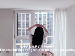 美女作家以性交租！被房东先生无套抽插口爆吞精！完整版请关注我的fansly或者推特进电报群哦！ - Screenshot 1 of 16 - Beautiful Girl