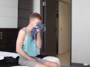 Preview 2 of MANROYALE Twink Gets Caught Jerking Off To Roommates Hard Cock