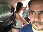 Preview 2 of fucking horny college couple on a public uber trip