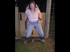 Farm Girl on Gate Left to Cum (Piss or Squirt Find out on OF)