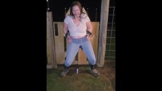 Farm Girl On The Gate Went To Squirt Or Cum Piss And Got Caught On OF