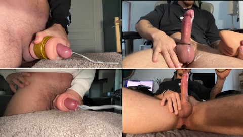 Compilación de semen 3 - Mucho semen, creampie, gran follada de Fleshlight, orgasmo gimiendo y follando duro