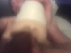 Huge dick stretching pocket pussy