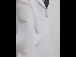 貧乳処女JD チラリズム 透けシャツ+Tバックストリップ 私のおしり好きにして【個人撮影/日本人/素人】