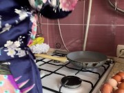 Preview 2 of Cooking Girlfriend PART 1: POV Blowjob Instead Of Breakfast