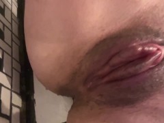 Close up on pumped pussy - rocking bc im so horny