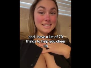 Big Tits Babe Suggests things to Cheer you Up, 1st or 2nd?