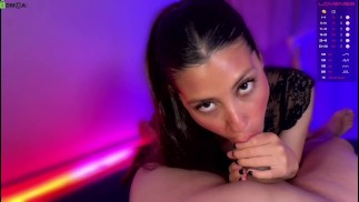 Horny brunette calls her boyfriend to record this video