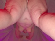 Preview 4 of Chubby girl fucked seen from below, tits and belly shaking and big cumshot